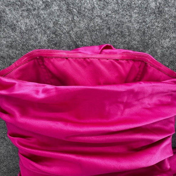Womens Strapless Mini Dress Size XS Hot Pink Ruched Bow Cocktail HOCO Party Prom - Picture 12 of 12